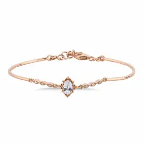 Pırlantalı Vintage Beyaz Topaz Hediyelik Bileklik 