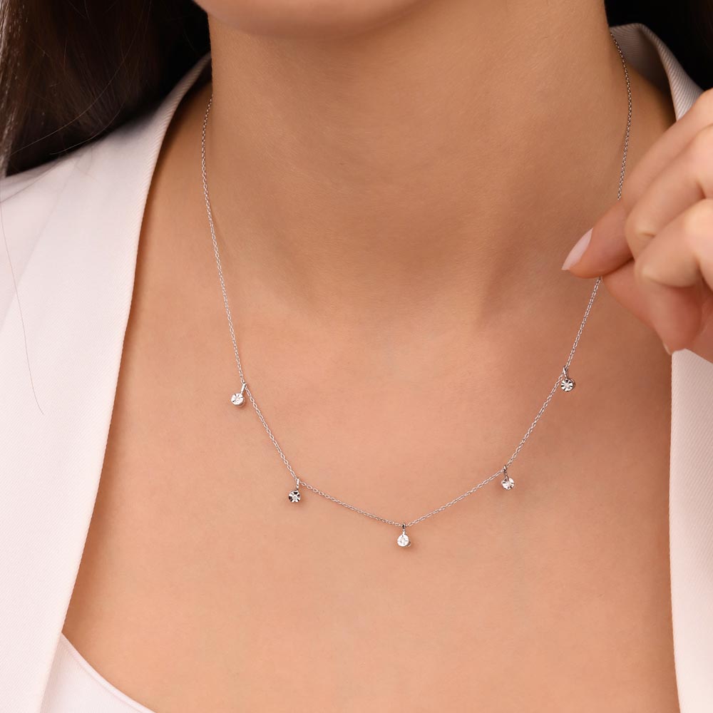 0,04 Karat Pırlantalı Taşlı Özel Tasarım Kolye - LP00641