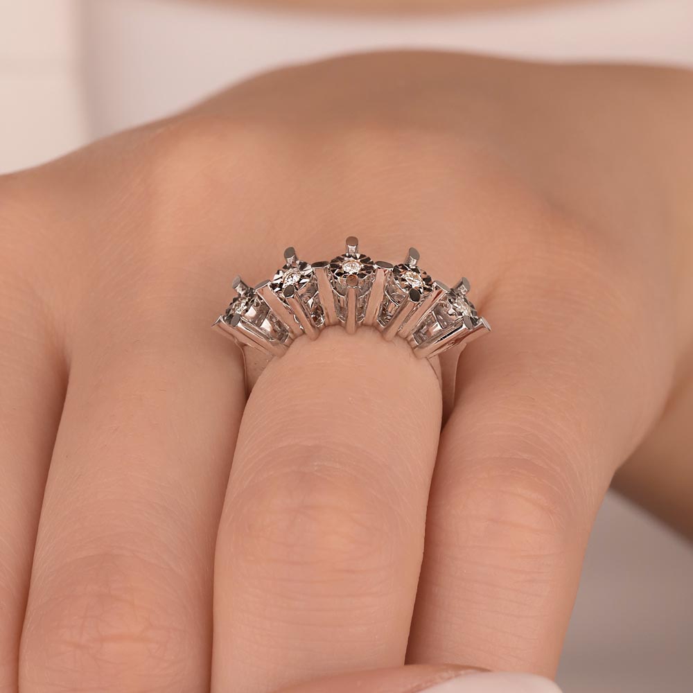 0.11 Karat Pırlantalı Beştaş Yüzük