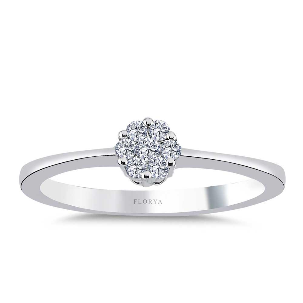 0.16 Karat Pırlanta Taşlı Coronet Yüzük - LP01512