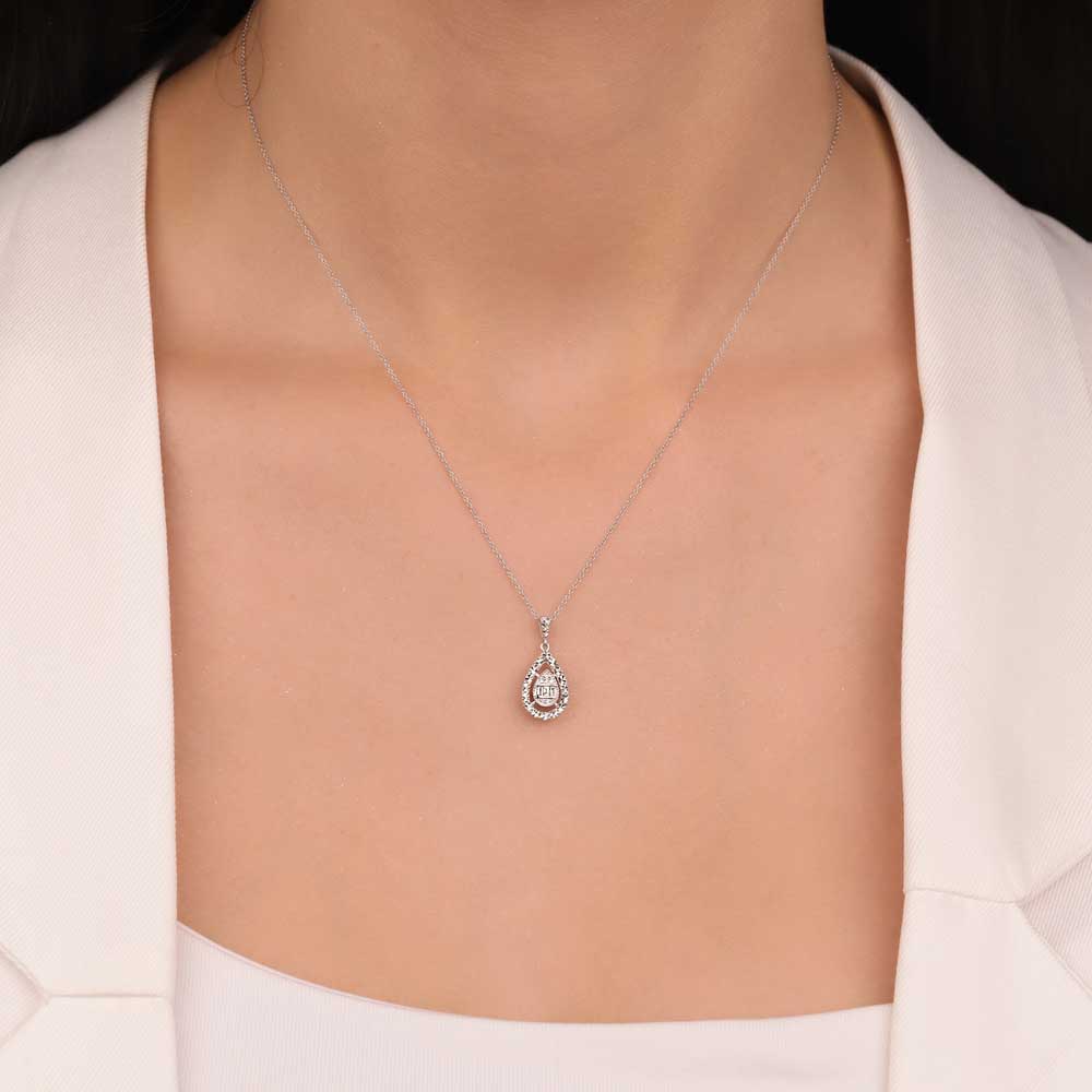 0,17 Karat Glamor Damla Pırlanta baget Kolye