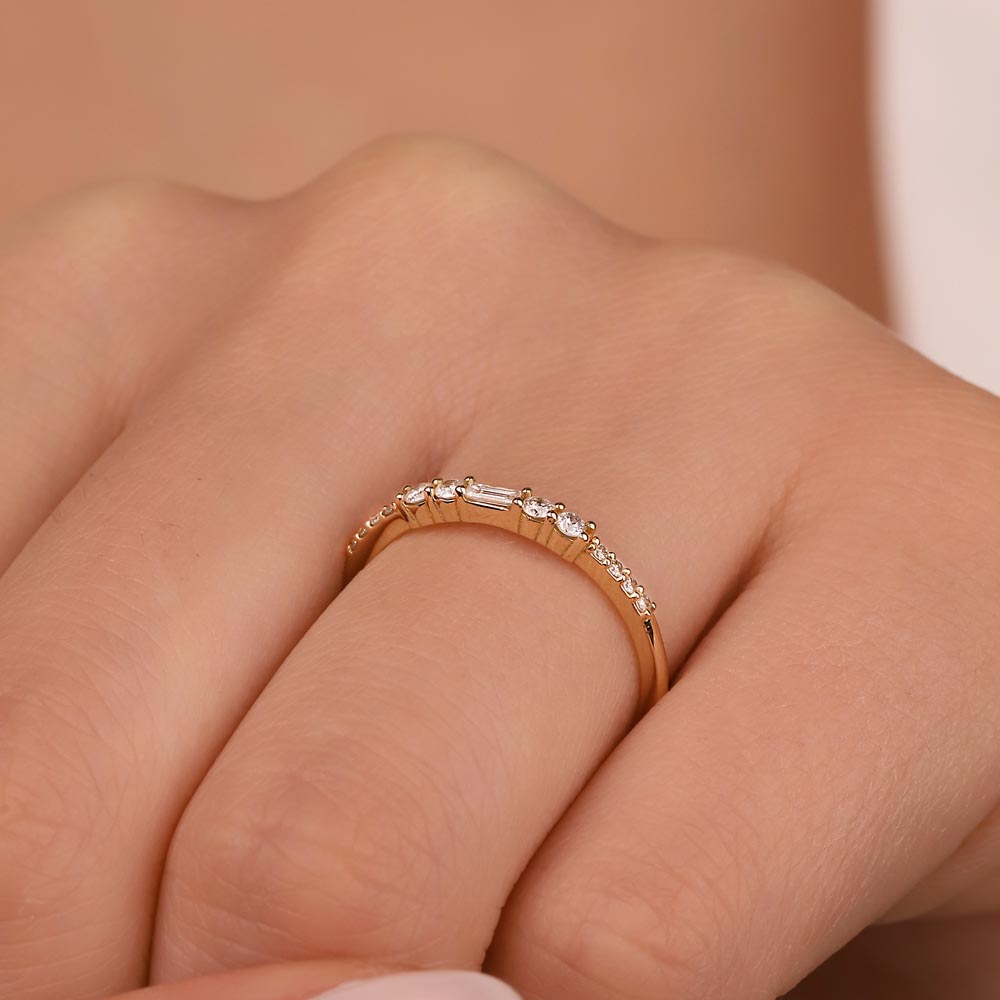 0,17 Karat Pırlanta Özel Tasarım Yarımtur Yüzük - LP03148