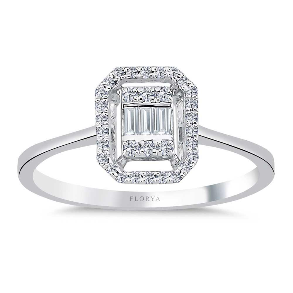 0,19 Karat Pırlanta Baget Yüzük - LP04760