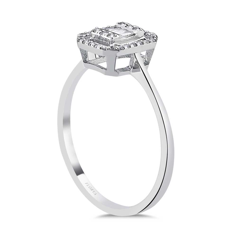 0,19 Karat Pırlanta Baget Yüzük - LP04760