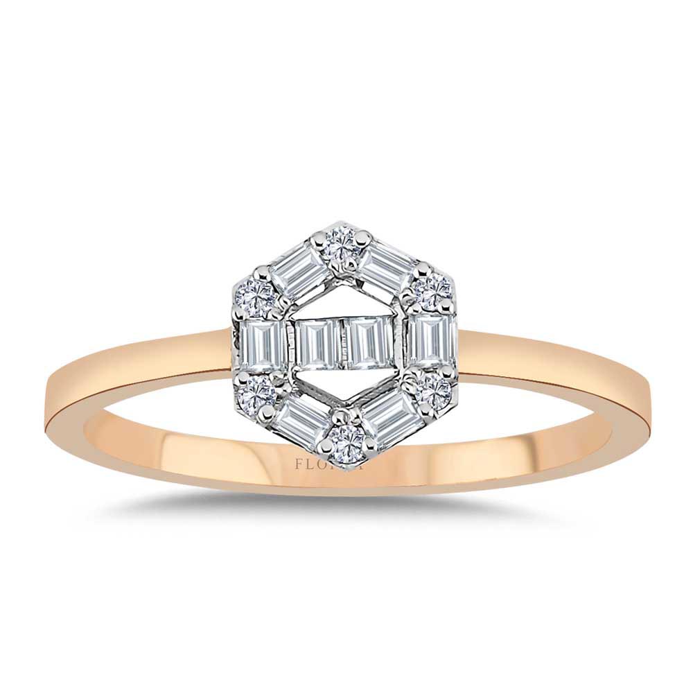 0.2 Karat Pırlanta Taşlı Baget Yüzük - LP03344