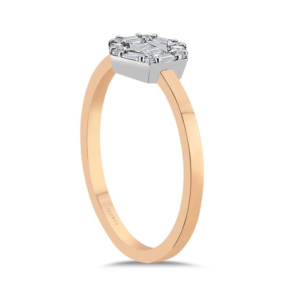 0.2 Karat Pırlanta Taşlı Baget Yüzük - LP03344