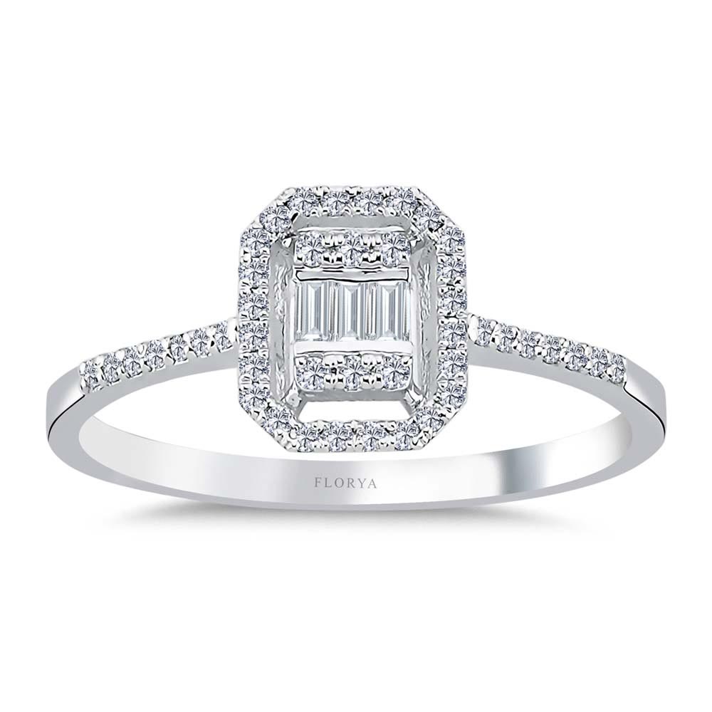 0,21 Karat Pırlanta Baget Yüzük - LP04765