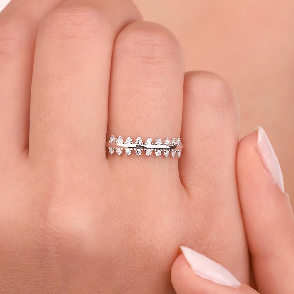 0,23 Karat Pırlantalı Fantezi Yarımtur Yüzük - LP03767