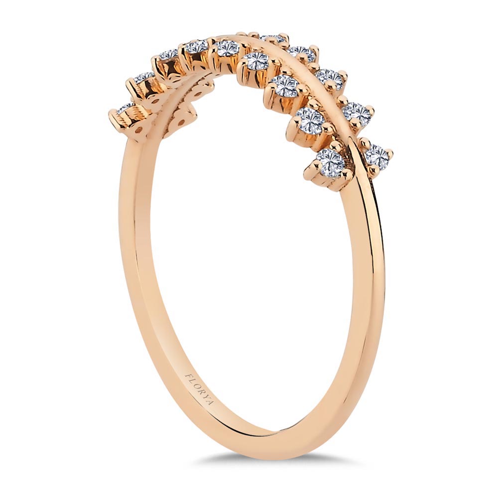 0,24 Karat Pırlanta Özel Tasarım Vintage Yarımtur Yüzük - LP03766