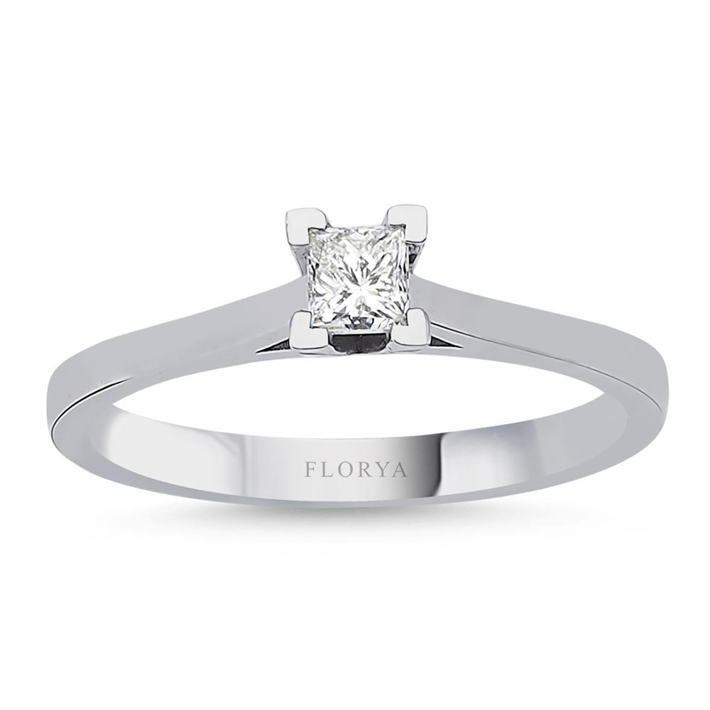 0,24 Karat Prenses Kesim Pırlanta Tektaş Yüzük - LP01216