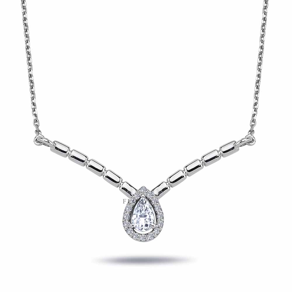 0,25 Karat Pırlanta Damla Kesim Taşlı Kolye  - LP03883