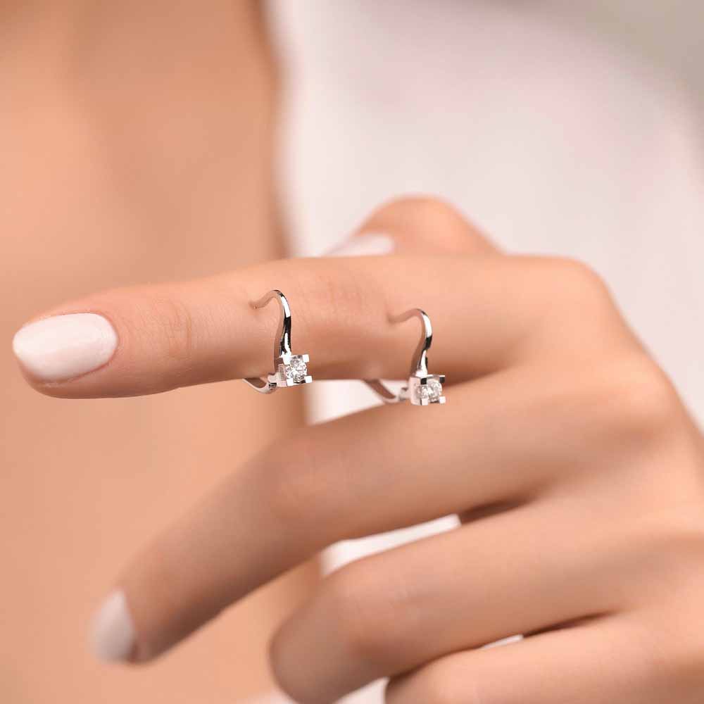 0,29 Karat Pırlantalı Tektaş Küpe  - LP06424