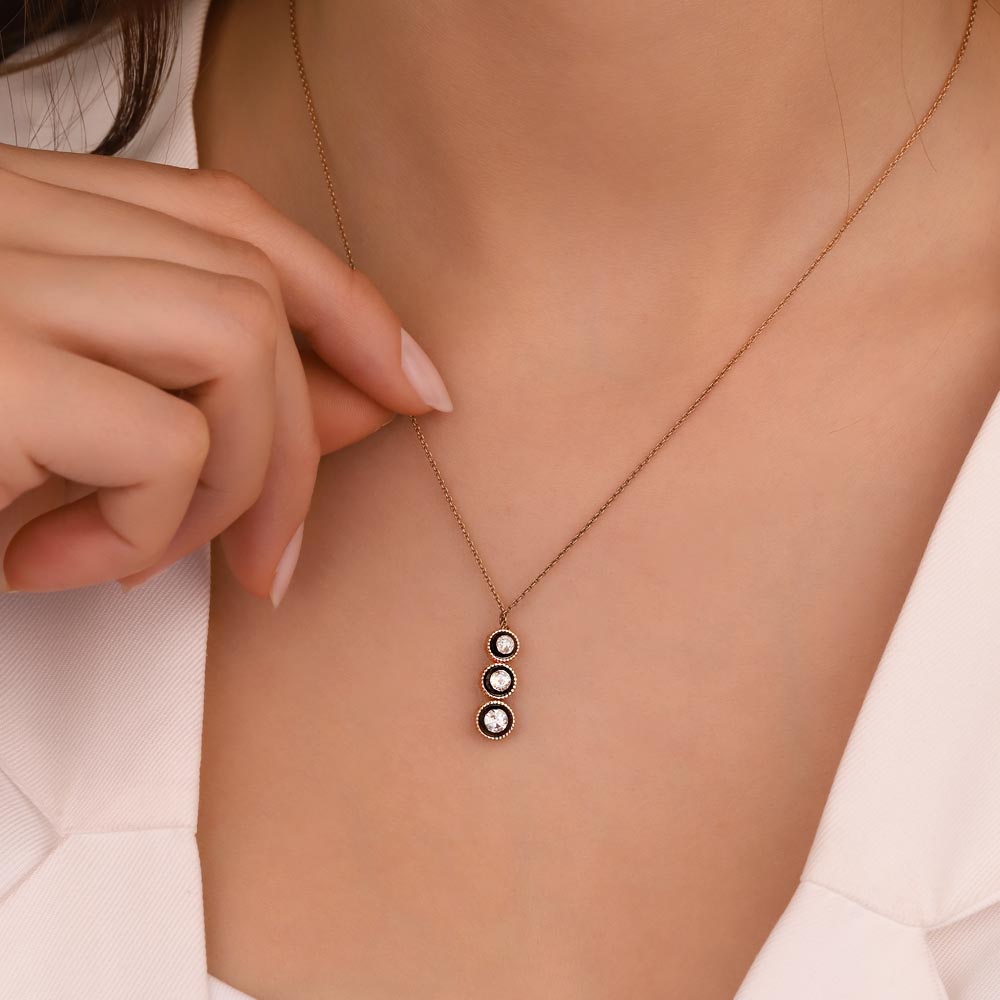 0,32 Karat Pırlantalı Sıra Taşlı Elmas Kolye - LP03584