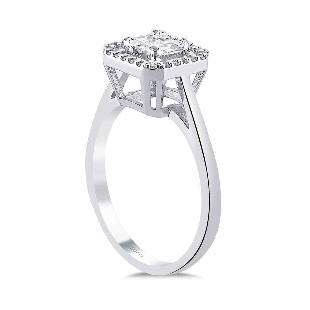 0,35 Karat Pırlanta Taşlı Baget Yüzük - LP06306