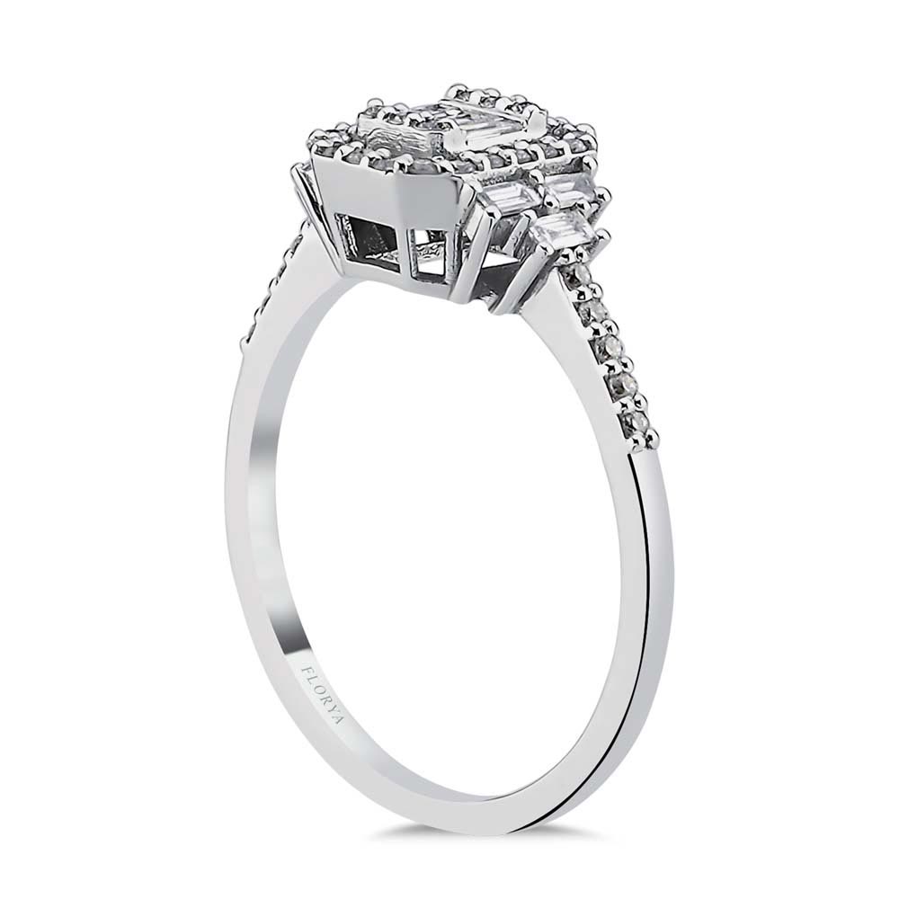 0,37 ct Özel Tasarım Pırlanta baget Yüzük - LP03534