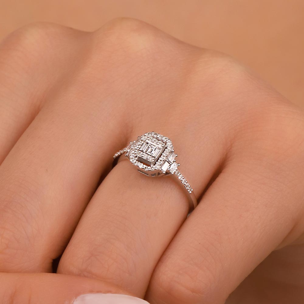 0,37 ct Özel Tasarım Pırlanta baget Yüzük - LP03534