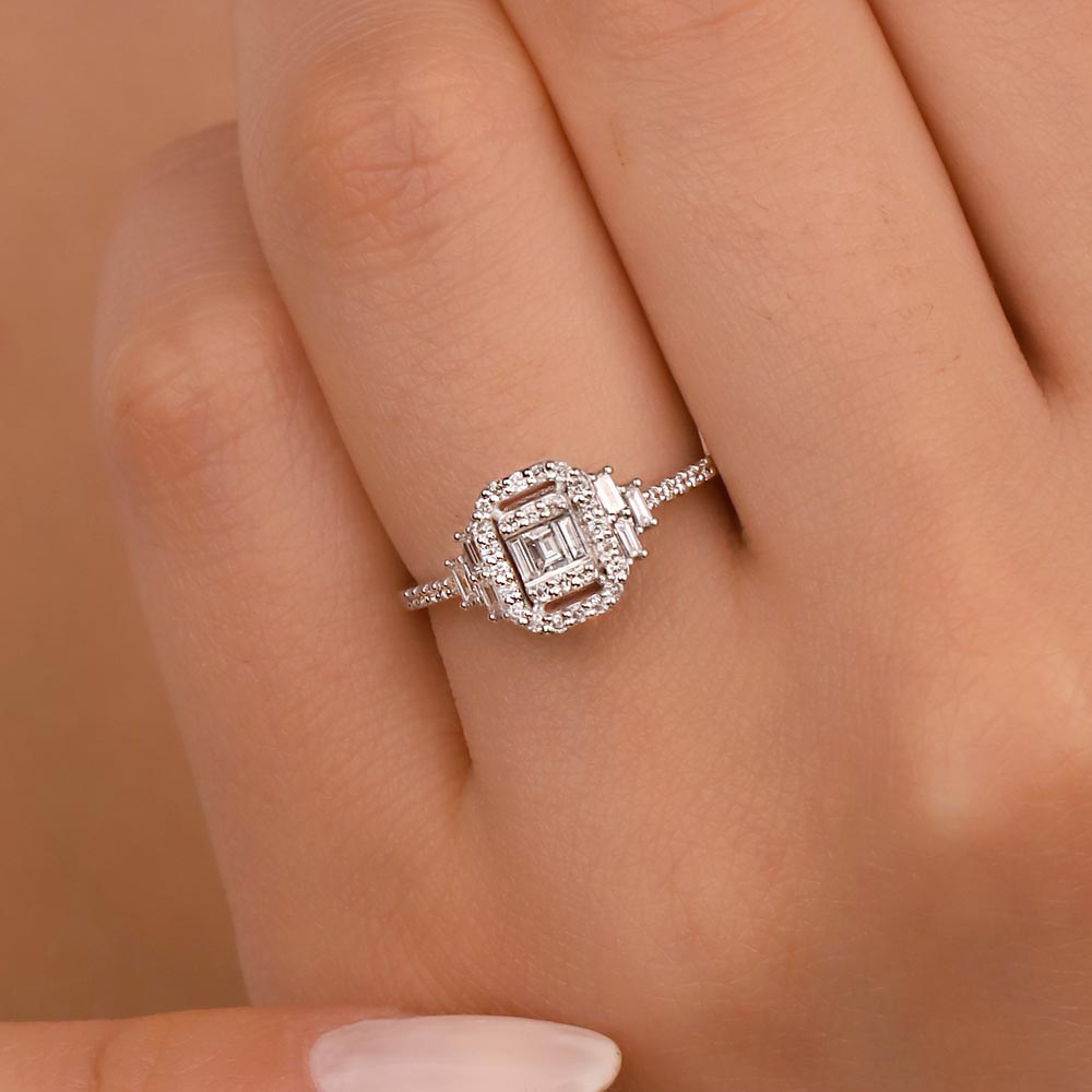 0,37 ct Özel Tasarım Pırlanta baget Yüzük - LP03534