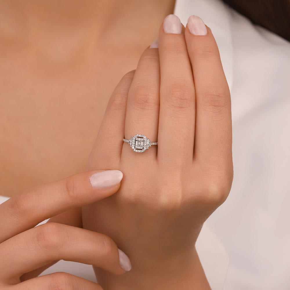 0,37 ct Özel Tasarım Pırlanta baget Yüzük - LP03534