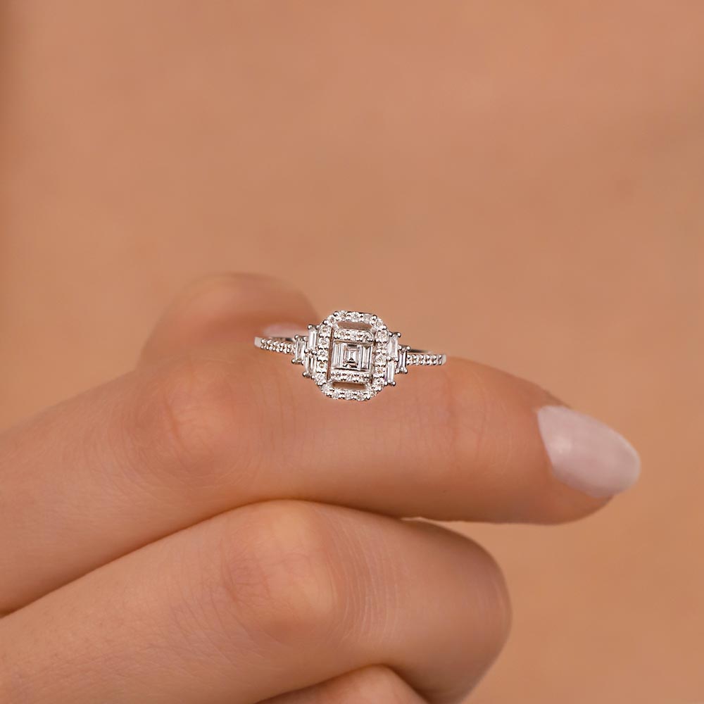 0,37 ct Özel Tasarım Pırlanta baget Yüzük - LP03534