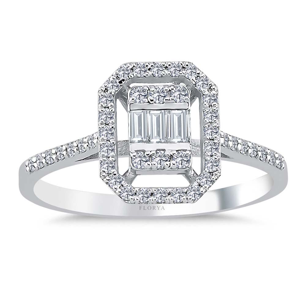 0,37 Karat Pırlanta Baget Yüzük