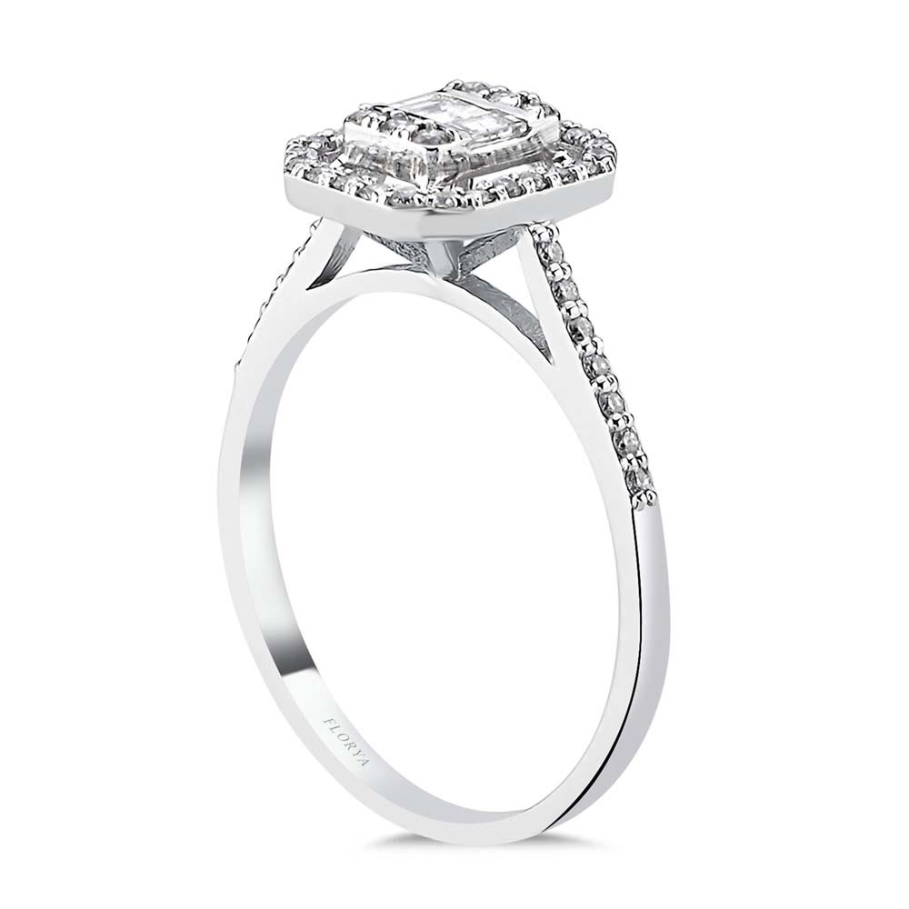 0,37 Karat Pırlanta Baget Yüzük