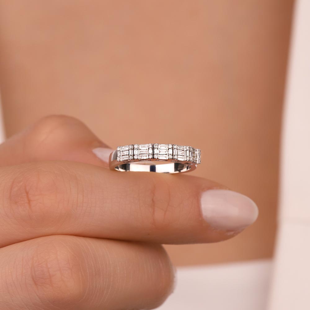 0,37 Karat Pırlanta Özel Tasarım Baget Beştaş Yüzük - LP04139