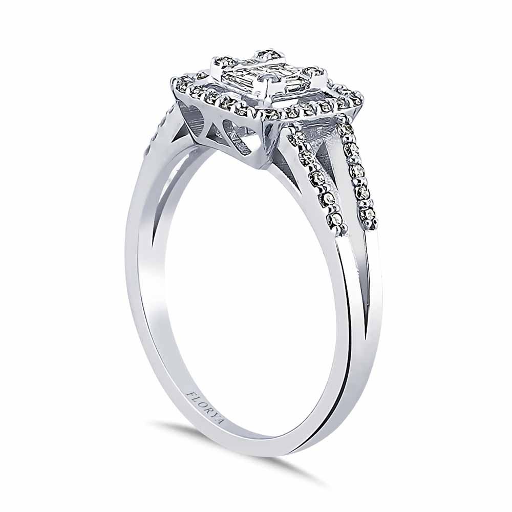 0,39 Karat Pırlanta Baget Taşlı Yüzük - LP04827