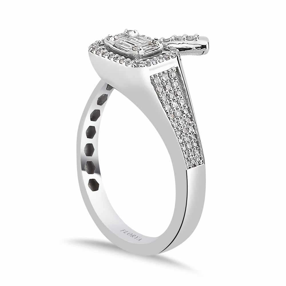 0,42 Karat Pırlanta Özel Tasarım Baget Yüzük - LP05755