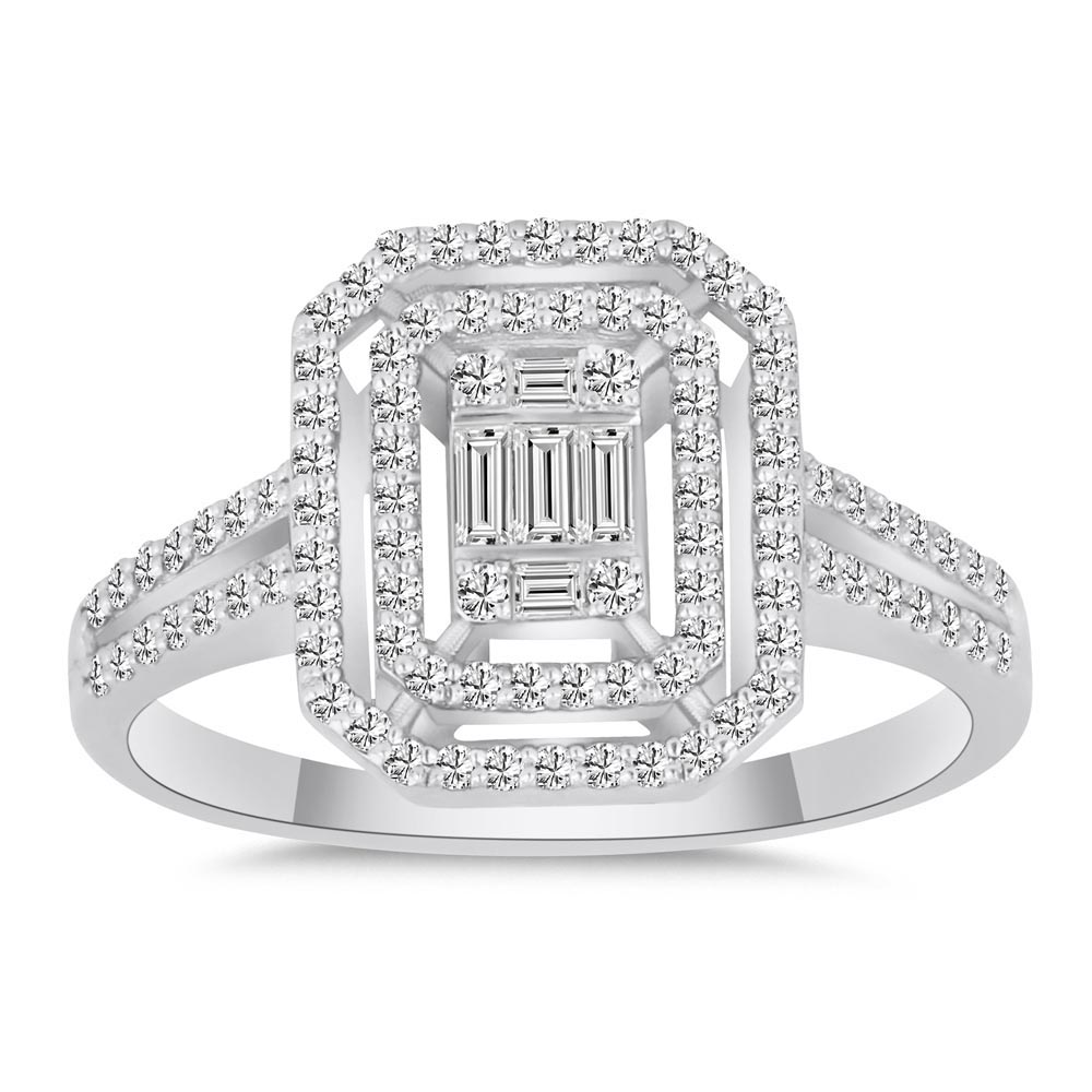 0,46 Karat Pırlanta Taşlı Baget Yüzük - LP05417