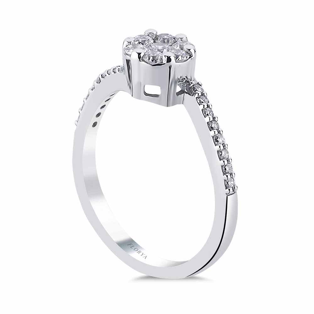 0,46 Karat Pırlanta Taşlı Coronet Burgulu Tasarım Yüzük - LP06523