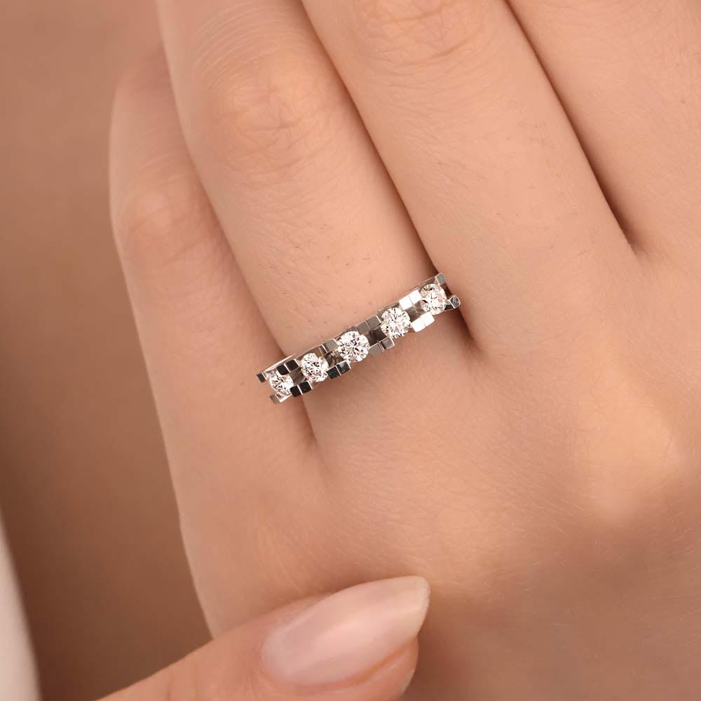 0.48 Karat Pırlantalı Beştaş Yüzük