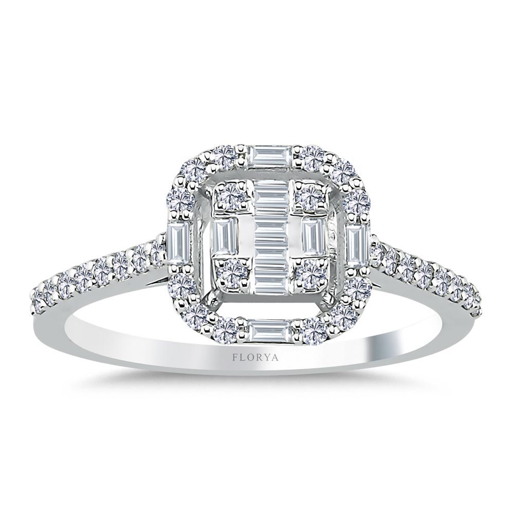 0,50 Karat Pırlanta Baget Yüzük - LP03540