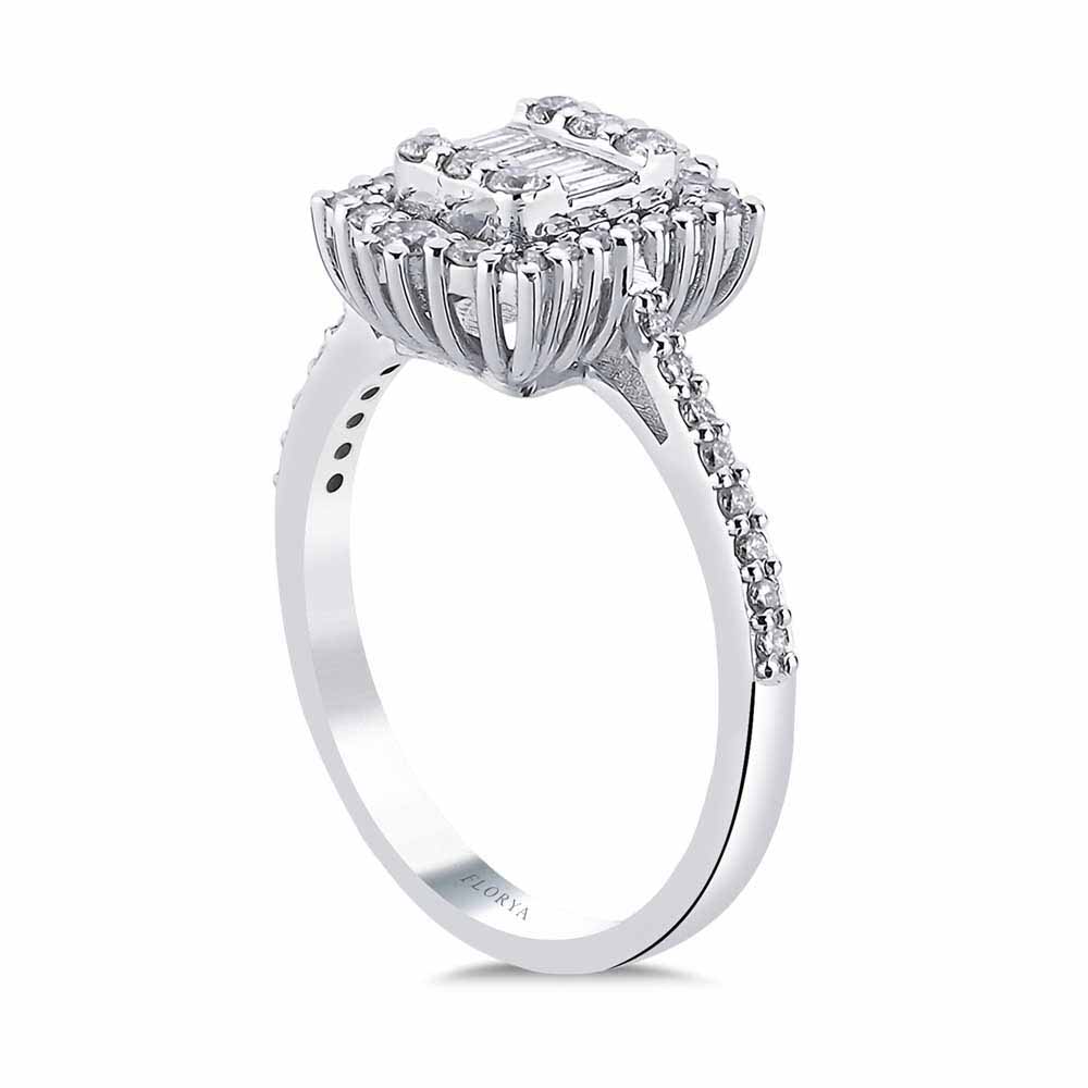 0,59 Karat Pırlanta Taşlı Baget Yüzük - LP06259