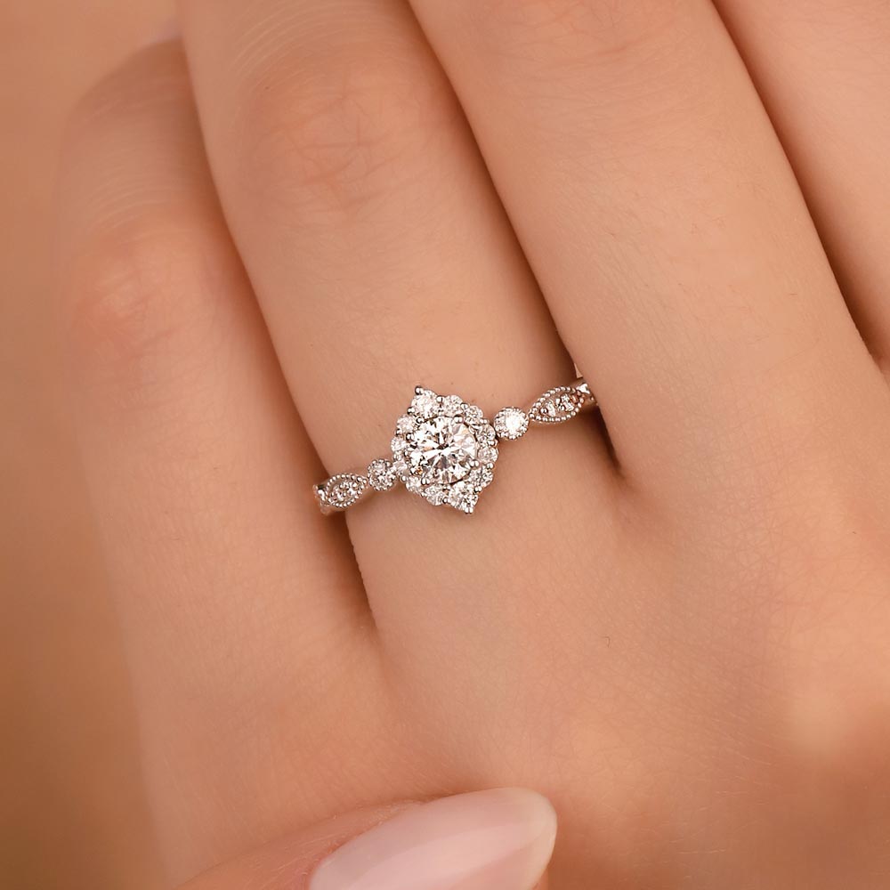 0,64 Karat Pırlanta Taşlı Vintage Yüzük