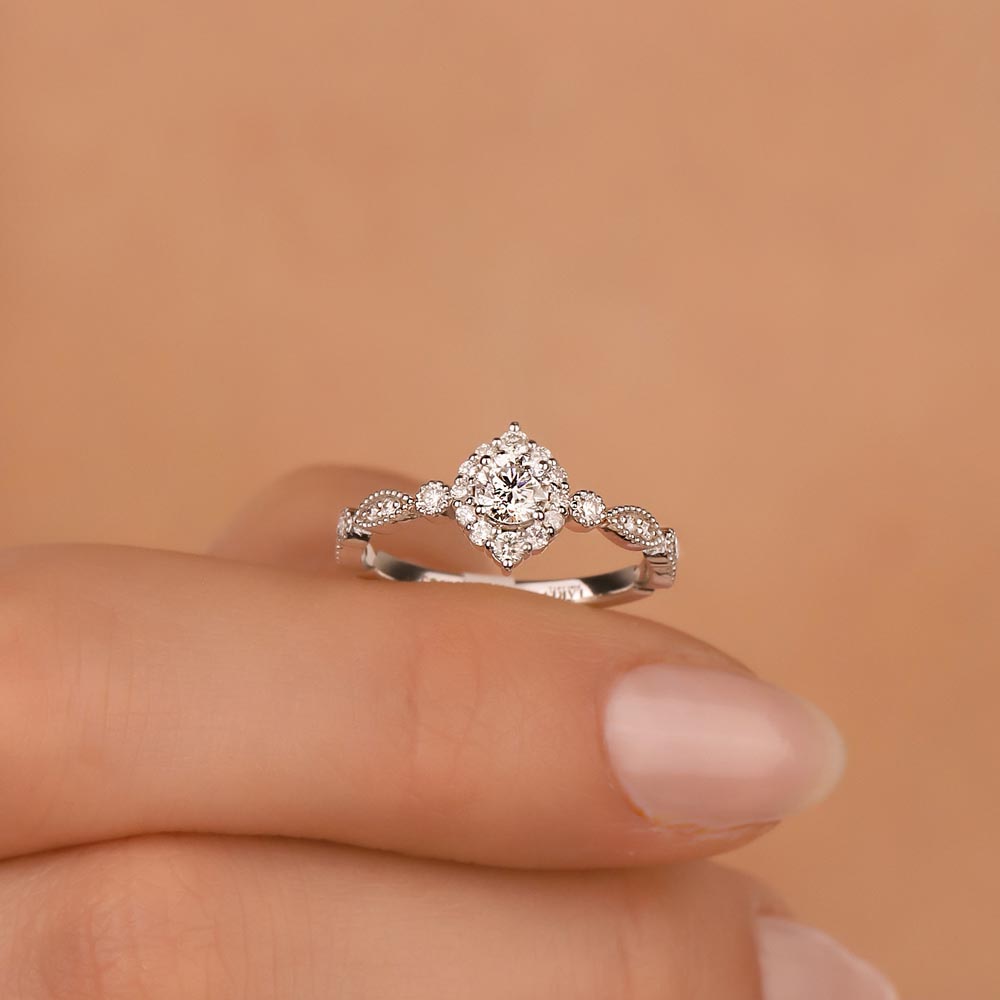 0,64 Karat Pırlanta Taşlı Vintage Yüzük