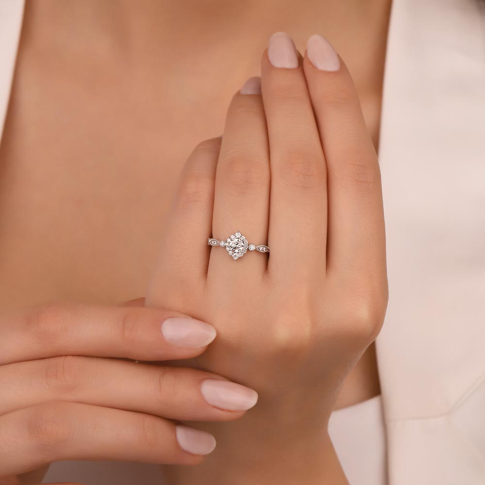 0,64 Karat Pırlanta Taşlı Vintage Yüzük