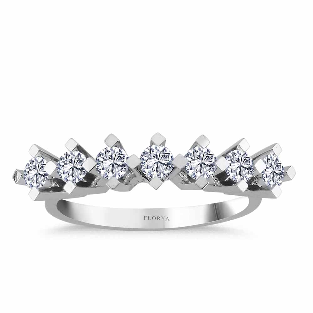 0,67 Karat Pırlantalı Yedi Taş Çapraz Alyans Yüzük - LP05383