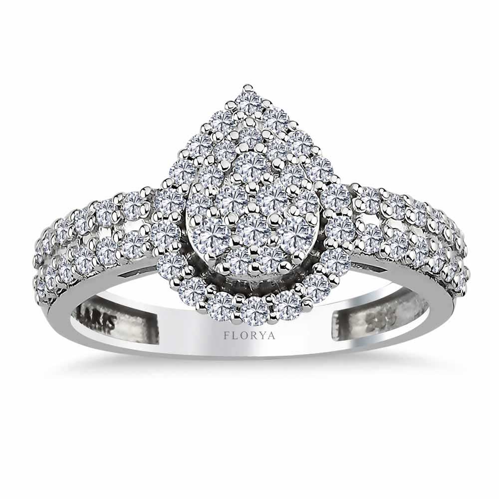 0,71 Karat Pırlanta Damla Coronet Yüzük - LP05839