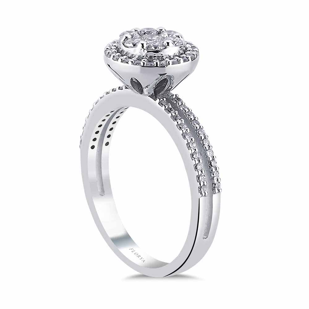 0,72 Karat Pırlanta Taşlı Coronet Yuvarlak Tasarım Yüzük - LP06485