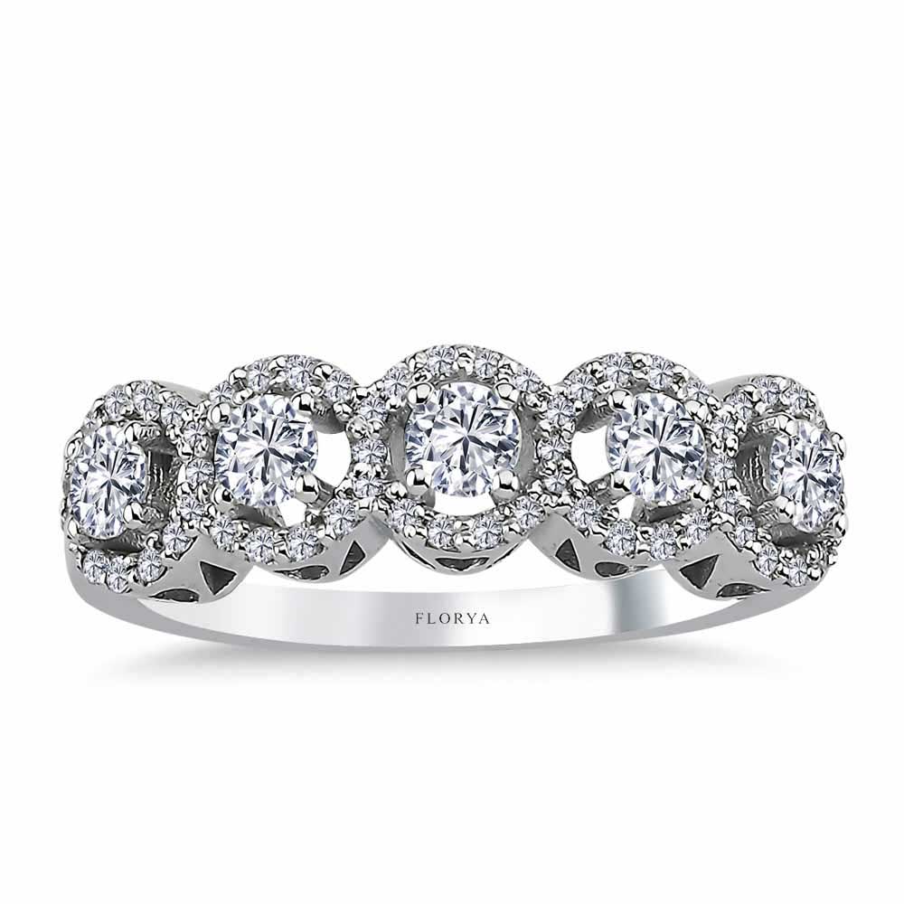 0,73 Karat Pırlanta Özel Tasarım Halo Beştaş Yüzük - LP05563