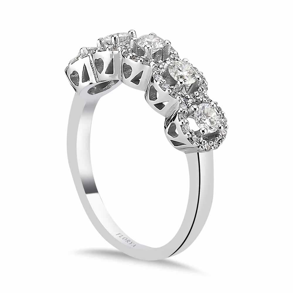 0,73 Karat Pırlanta Özel Tasarım Halo Beştaş Yüzük - LP05563