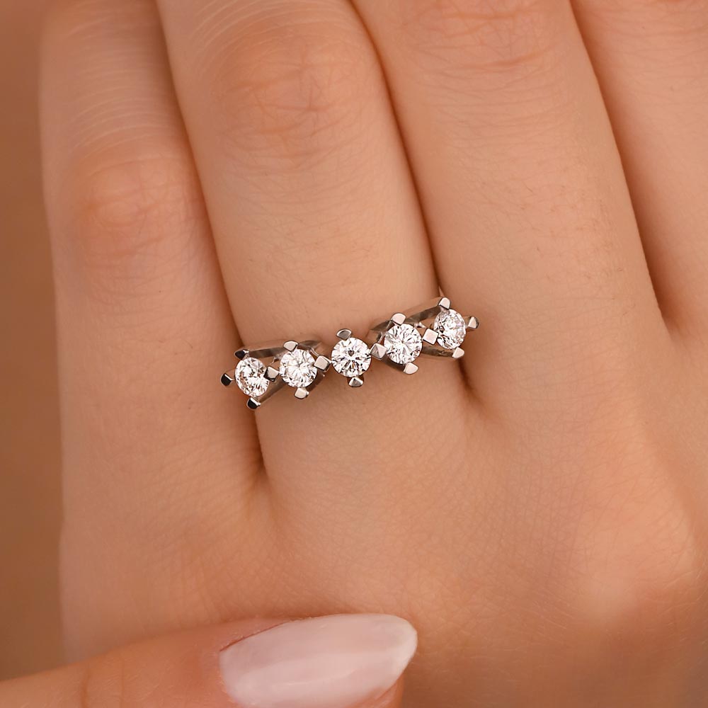 0,85 Karat Pırlanta Tasarım Beştaş Yüzük - LP04798