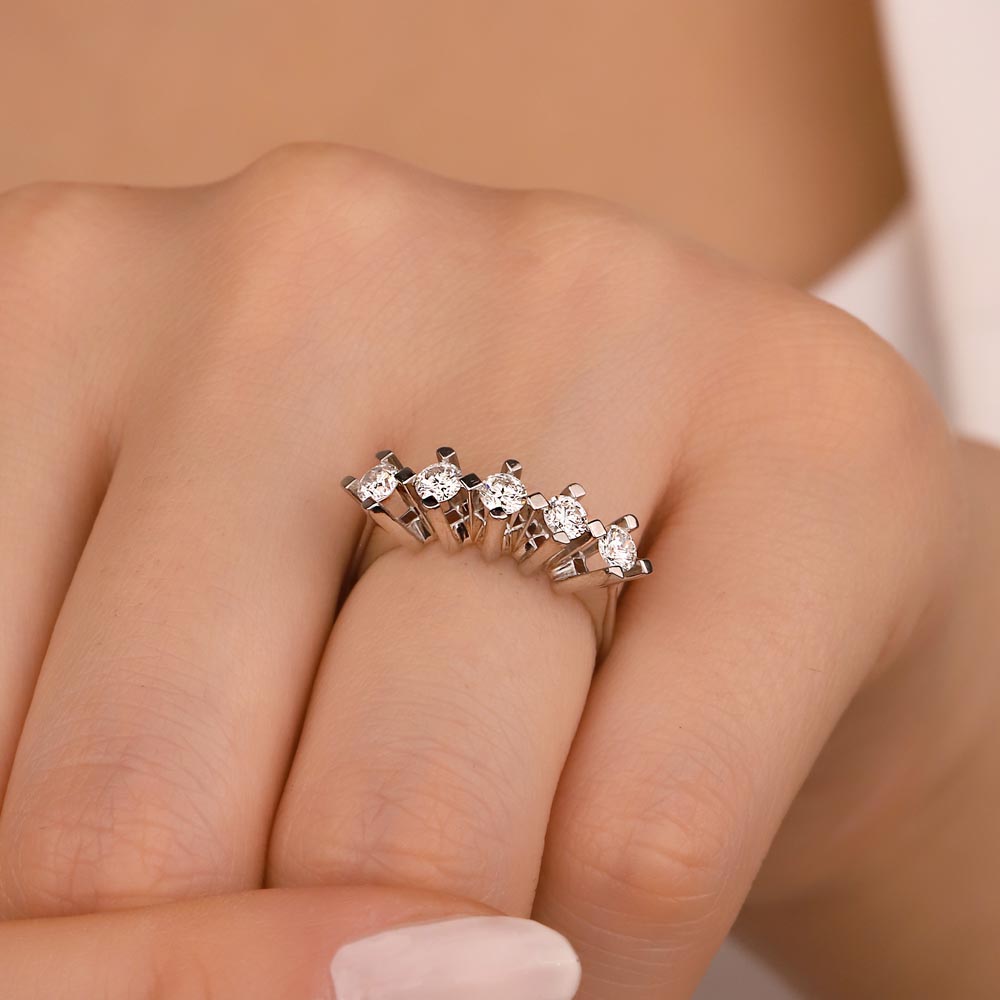 0,85 Karat Pırlanta Tasarım Beştaş Yüzük - LP04798