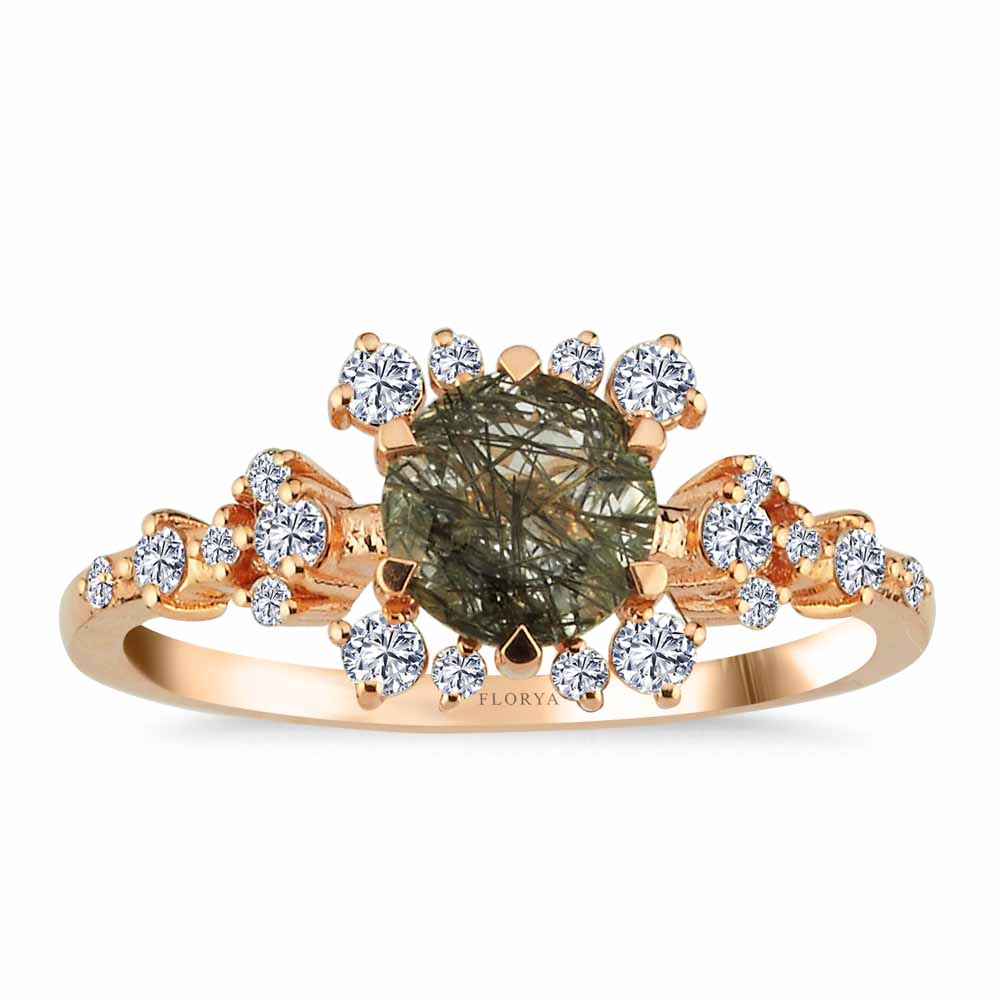 0,92 Karat Pırlanta Black Rutile Vintage Yüzük - LP05069