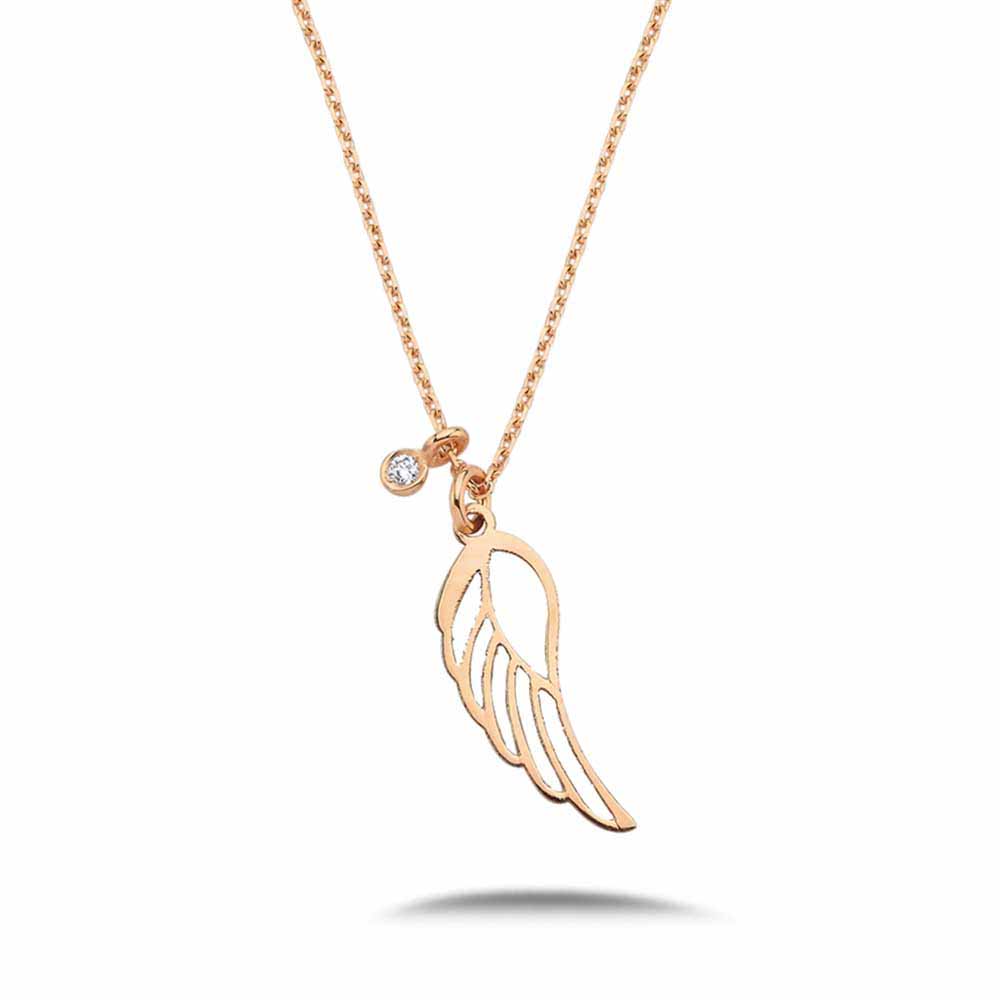 0.02 Karat Pırlantalı Kanat Hediyelik Kolye - FP06624