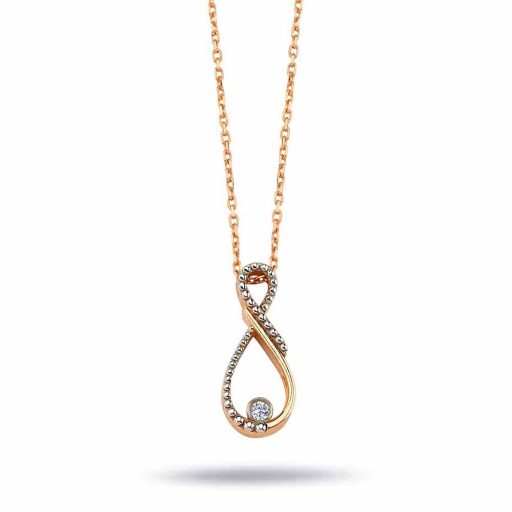 0,04 Karat Pırlanta Sonsuzluk Tektaş Kolye - LP03629