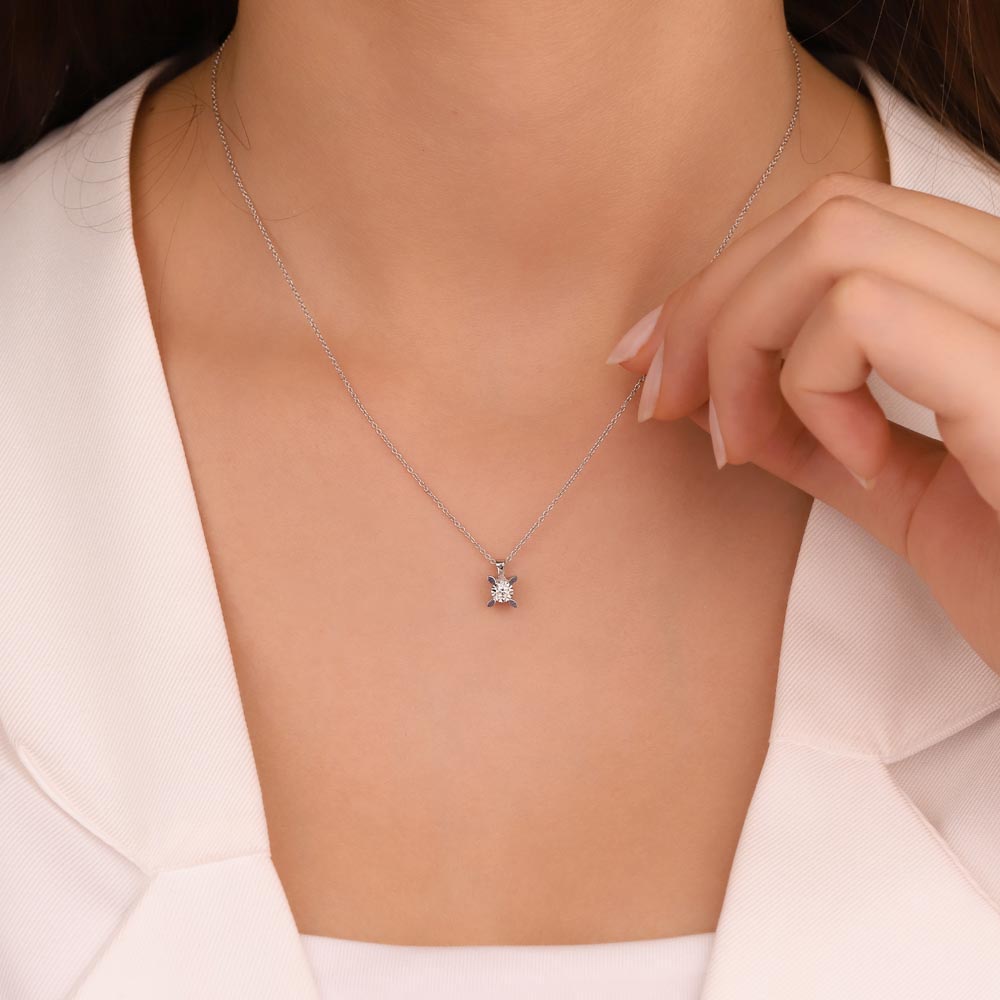 0,05 Karat Laboratuvar Pırlantalı Tektaş Kolye - FP04076