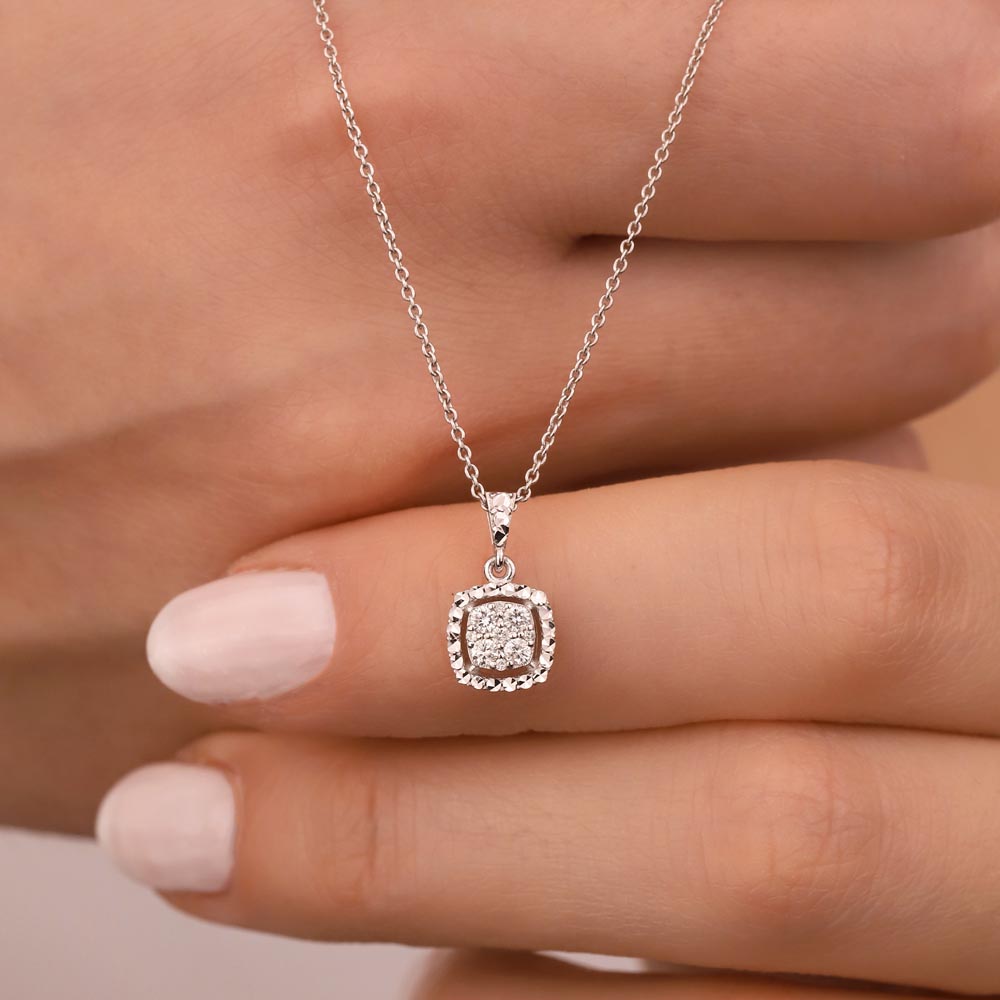 0,12 Karat Laboratuvar Pırlanta Taşlı Coronet Kolye - FP03428