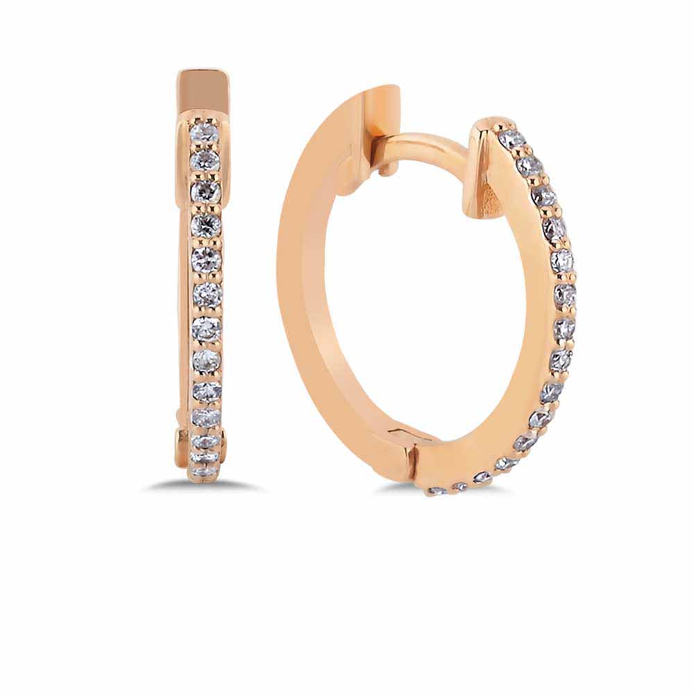 0,15 Karat Laboratuvar Pırlanta Halka Rose Küpe - FP03547