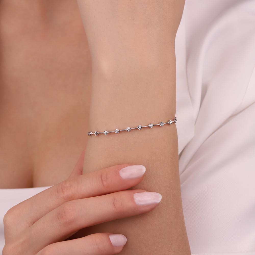 0,15 Karat Lab Pırlanta Taşlı Su Yolu Bileklik